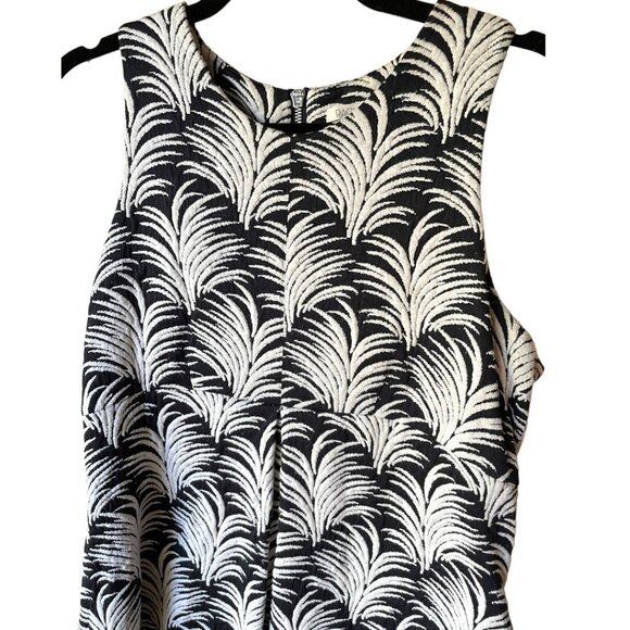 Rachel Roy Size M Black & White Palm Leaf Sleeveless Back Zip Sheath Mini Dress - Picture 3 of 7